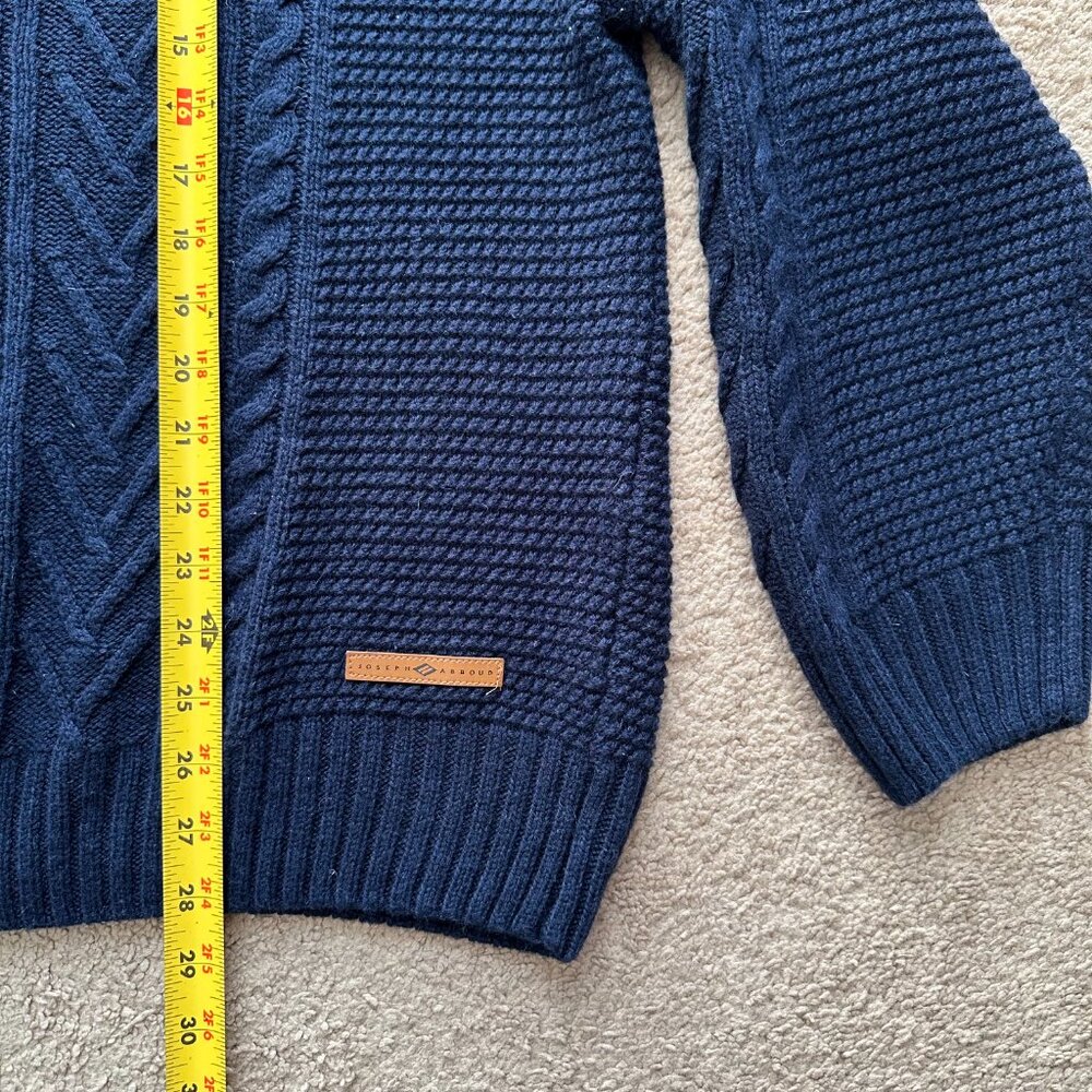 Joseph Abboud Sweater Mens 4X Wool Blend Cowl Neck Navy Blue Pullover Cableknit - Picture 7 of 10